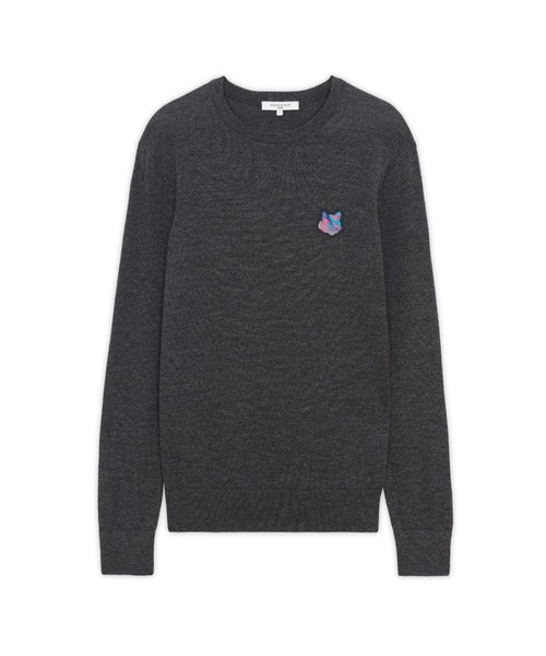 Maison Kitsune（メゾンキツネ）の「PIXEL FOX HEAD PATCH R-NECK PULLOVER（ニット/セーター・メンズ・ブラック系その他/ダークグリーン・S/M/L）」の5枚目の写真
