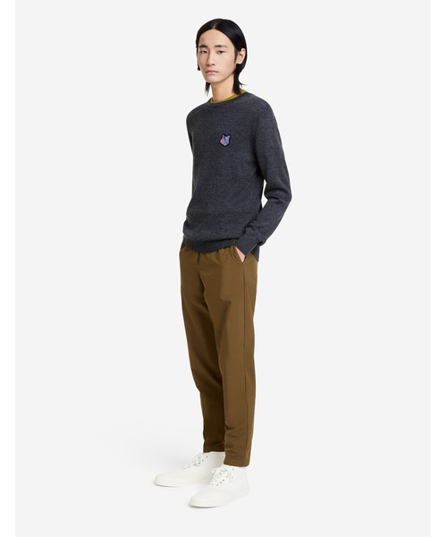Maison Kitsune（メゾンキツネ）の「PIXEL FOX HEAD PATCH R-NECK PULLOVER（ニット/セーター・メンズ・ブラック系その他/ダークグリーン・S/M/L）」の4枚目の写真