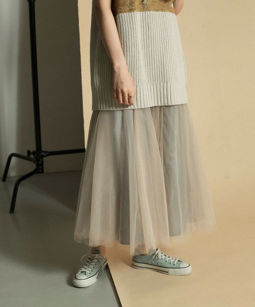 KBF(ケイビーエフ)の「ボリュームチュールsetスカート(スカート・レディース・ブラック/ベージュ・ONE)」の9枚目の写真