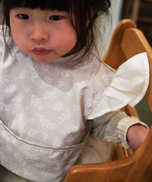 lien de famille （リヤンドファミーユ）の「撥水フリルエプロン（その他ベビー用品・キッズ・ベージュ/グリーン/ピンク・FREE）」の4枚目の写真