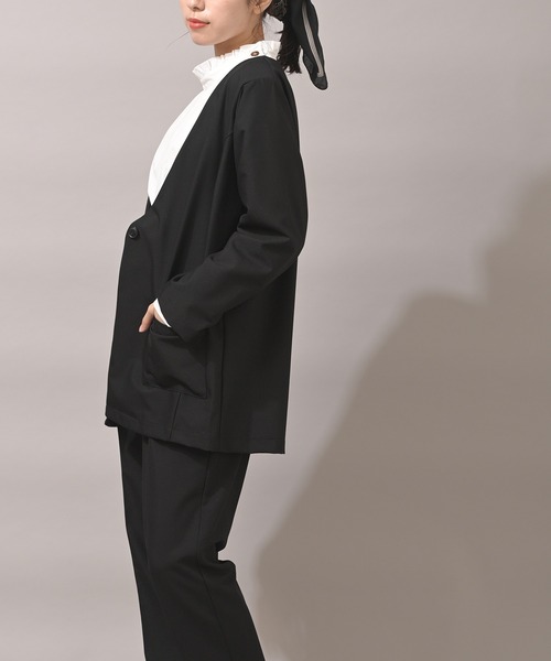 rps（アールピーエス）の「ノーカラージャケット（ノーカラージャケット・レディース・ブラック/モカ・M）」の19枚目の写真