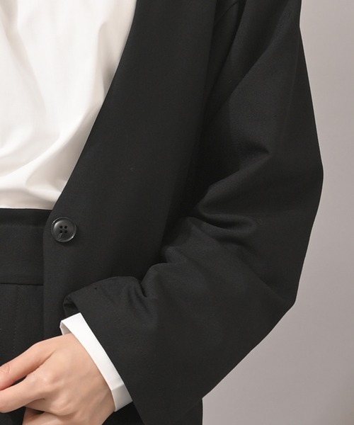 rps（アールピーエス）の「ノーカラージャケット（ノーカラージャケット・レディース・ブラック/モカ・M）」の16枚目の写真