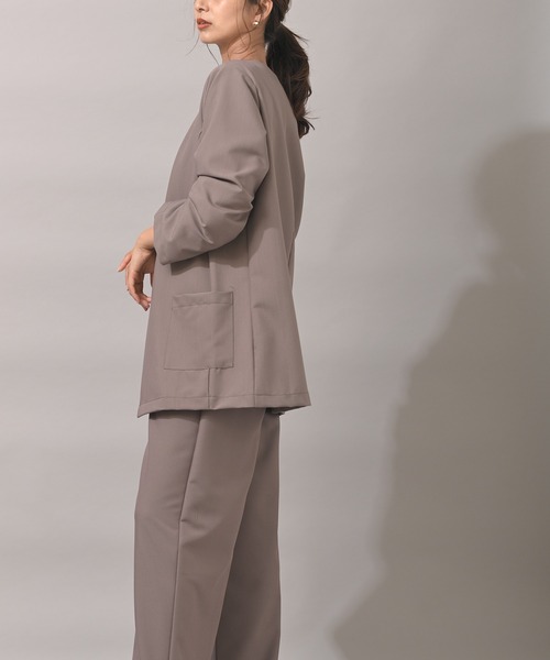 rps（アールピーエス）の「ノーカラージャケット（ノーカラージャケット・レディース・ブラック/モカ・M）」の4枚目の写真