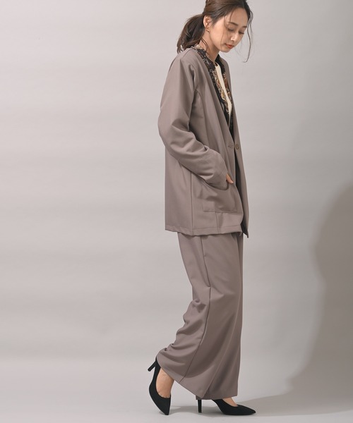 rps（アールピーエス）の「ノーカラージャケット（ノーカラージャケット・レディース・ブラック/モカ・M）」の18枚目の写真