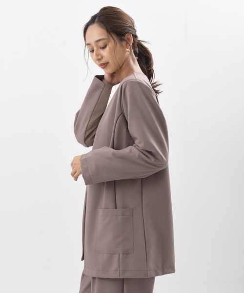 rps（アールピーエス）の「ノーカラージャケット（ノーカラージャケット・レディース・ブラック/モカ・M）」の5枚目の写真