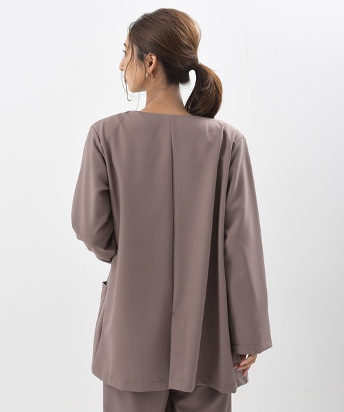 rps（アールピーエス）の「ノーカラージャケット（ノーカラージャケット・レディース・ブラック/モカ・M）」の8枚目の写真