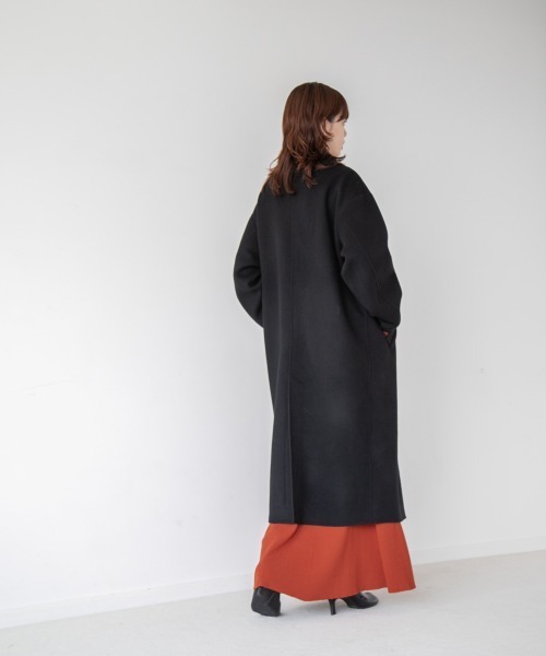 yuw（ユウ）の「W RIVER STAND COAT　237847（ステンカラーコート・レディース・ブラック/グリーン・FREE）」の7枚目の写真