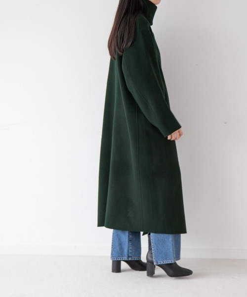 yuw（ユウ）の「W RIVER STAND COAT　237847（ステンカラーコート・レディース・ブラック/グリーン・FREE）」の8枚目の写真