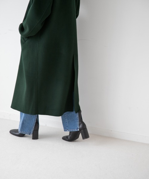 yuw（ユウ）の「W RIVER STAND COAT　237847（ステンカラーコート・レディース・ブラック/グリーン・FREE）」の6枚目の写真