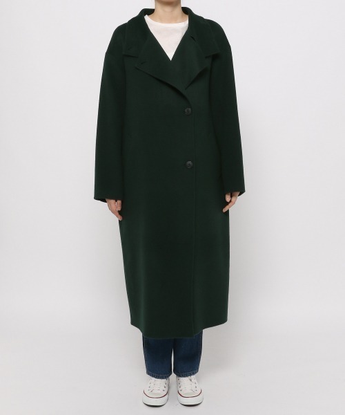 yuw（ユウ）の「W RIVER STAND COAT　237847（ステンカラーコート・レディース・ブラック/グリーン・FREE）」の13枚目の写真