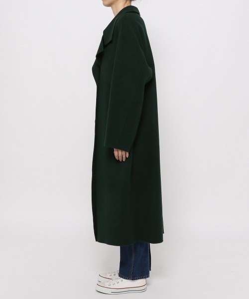 yuw（ユウ）の「W RIVER STAND COAT　237847（ステンカラーコート・レディース・ブラック/グリーン・FREE）」の14枚目の写真