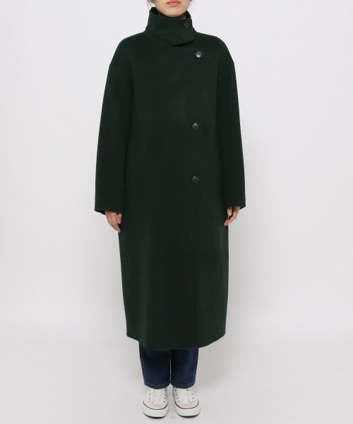 yuw（ユウ）の「W RIVER STAND COAT　237847（ステンカラーコート・レディース・ブラック/グリーン・FREE）」の16枚目の写真
