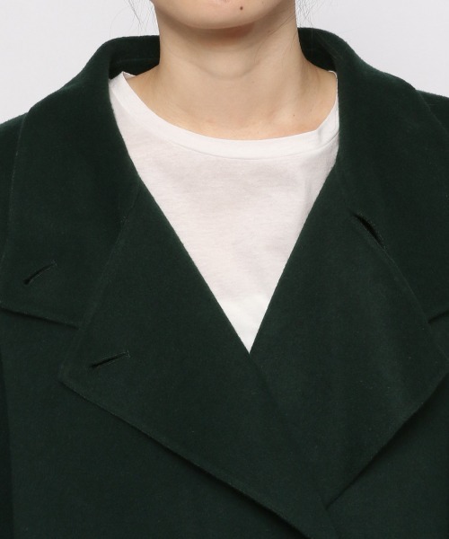 yuw（ユウ）の「W RIVER STAND COAT　237847（ステンカラーコート・レディース・ブラック/グリーン・FREE）」の19枚目の写真