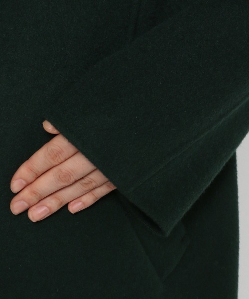 yuw（ユウ）の「W RIVER STAND COAT　237847（ステンカラーコート・レディース・ブラック/グリーン・FREE）」の21枚目の写真