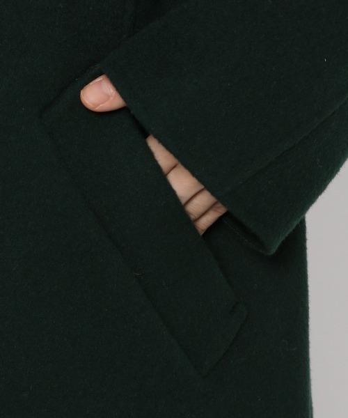 yuw（ユウ）の「W RIVER STAND COAT　237847（ステンカラーコート・レディース・ブラック/グリーン・FREE）」の22枚目の写真
