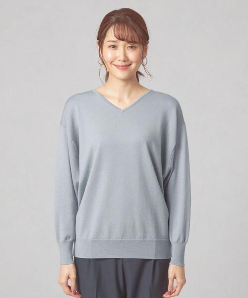closet story(クローゼットストーリー)の「<closet story(クローゼットストーリー)>イージー Vネック ニット -ウォッシャブル-(ニット/セーター・レディース・ライトブルー/ピンク/ダークグレー・FREE)」の14枚目の写真