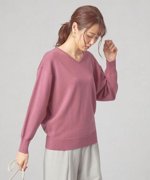closet story(クローゼットストーリー)の「<closet story(クローゼットストーリー)>イージー Vネック ニット -ウォッシャブル-(ニット/セーター・レディース・ライトブルー/ピンク/ダークグレー・FREE)」の18枚目の写真