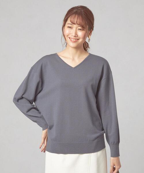 closet story(クローゼットストーリー)の「<closet story(クローゼットストーリー)>イージー Vネック ニット -ウォッシャブル-(ニット/セーター・レディース・ライトブルー/ピンク/ダークグレー・FREE)」の11枚目の写真