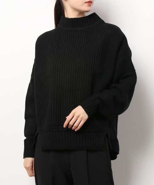 RNA-N（アールエヌエーエヌ）の「K2558 畦ハニカムプルオーバー（ニット/セーター・レディース・ブルー/キナリ/ブラック/ベージュ・MEDIUM）」の3枚目の写真