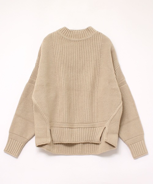 RNA-N（アールエヌエーエヌ）の「K2558 畦ハニカムプルオーバー（ニット/セーター・レディース・ブルー/キナリ/ブラック/ベージュ・MEDIUM）」の22枚目の写真