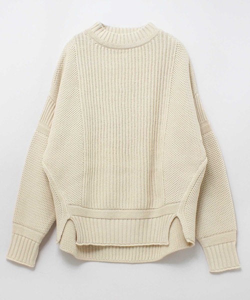 RNA-N（アールエヌエーエヌ）の「K2558 畦ハニカムプルオーバー（ニット/セーター・レディース・ブルー/キナリ/ブラック/ベージュ・MEDIUM）」の20枚目の写真