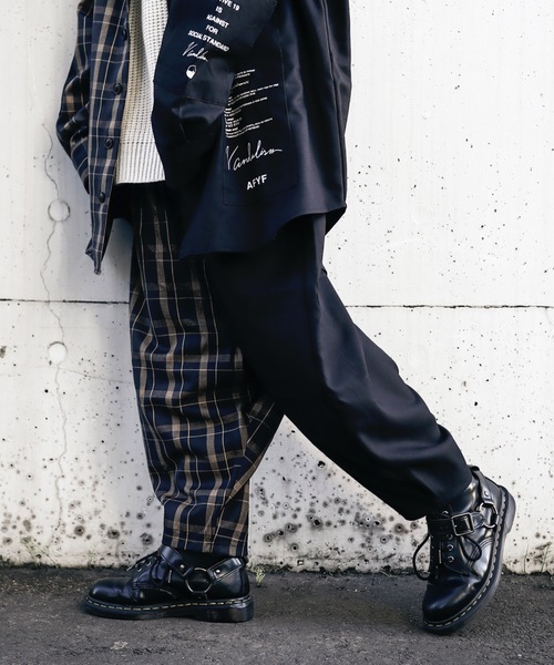 rovtski(ロフトスキー)の「【セットアップ対応】AFYFLOWDOWN SAROUEL/ソリッド&チェック ローダウンサルエルパンツ(その他パンツ・メンズ・ブラック系その他2/ブラック系その他/ブラック系その他3/ブラック/ブルー系その他・FREE)」の2枚目の写真