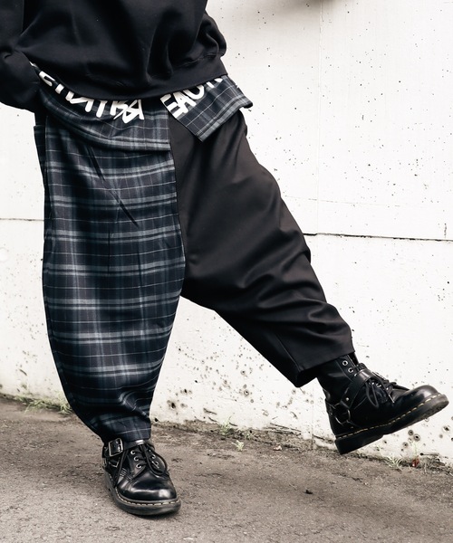 rovtski(ロフトスキー)の「【セットアップ対応】AFYFLOWDOWN SAROUEL/ソリッド&チェック ローダウンサルエルパンツ(その他パンツ・メンズ・ブラック系その他2/ブラック系その他/ブラック系その他3/ブラック/ブルー系その他・FREE)」の4枚目の写真