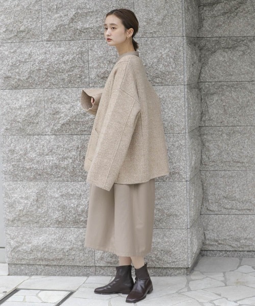 SENSE OF PLACE by URBAN RESEARCH(センスオブプレイスバイアーバンリサーチ)の「ワイドスリーブノーカラーニットコート(その他アウター・レディース・ブルー/ライトブラウン/グレー・ONE)」の12枚目の写真