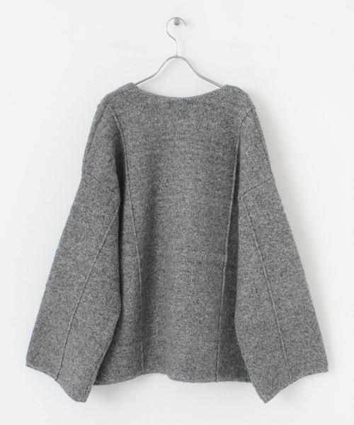 SENSE OF PLACE by URBAN RESEARCH(センスオブプレイスバイアーバンリサーチ)の「ワイドスリーブノーカラーニットコート(その他アウター・レディース・ブルー/ライトブラウン/グレー・ONE)」の20枚目の写真