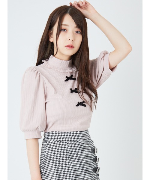 Ank Rouge（アンクルージュ）の「3つリボンテレコトップス（Tシャツ