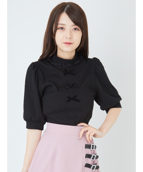 Ank Rouge（アンクルージュ）の「3つリボンテレコトップス（Tシャツ