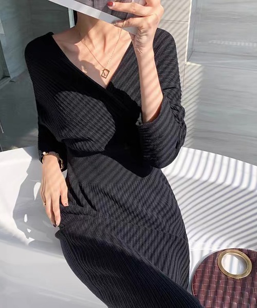 ニットカシュクールタイトワンピース ワンピース Jewelobe ジュエローブ のファッション通販 Zozotown