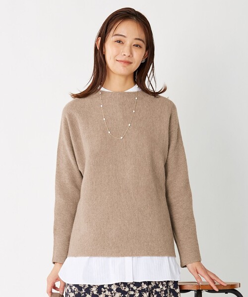 J.PRESS(ジェイプレス)の「【洗える】CASHMERE BLENDⅡ ボトルネック ニット(ニット/セーター・レディース・ライトグレー系/ベージュ系/サックスブルー系/ふじ色系・MEDIUM/LARGE)」の3枚目の写真