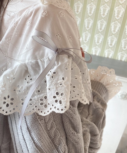 Swankiss(スワンキス)の「JF cotton frill wide knit(ニット/セーター・レディース・ベージュ/ブラック/グレー・FREE)」の15枚目の写真