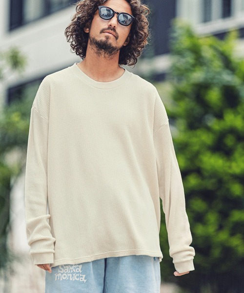 MARBLES（マーブルズ）の「mlt3662-HQ WAFFLE L-SL TEE カットソー（Tシャツ/カットソー・メンズ・ネイビー/トップグレー/ベージュ/ブラウン・XL/M/L/S）」の5枚目の写真