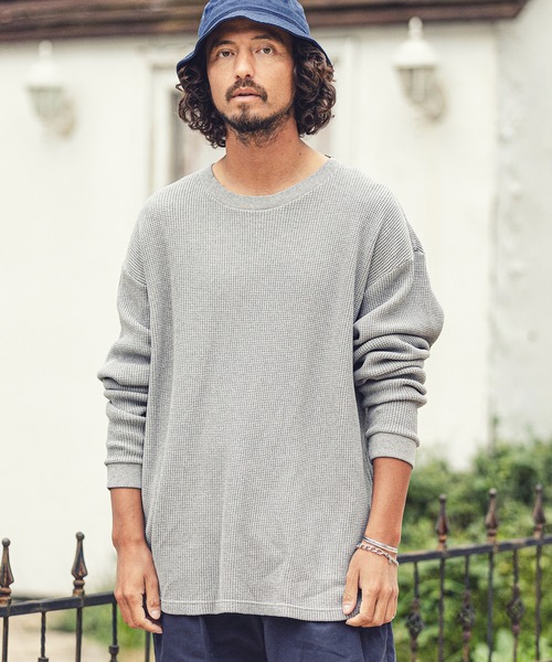 MARBLES（マーブルズ）の「mlt3662-HQ WAFFLE L-SL TEE カットソー（Tシャツ/カットソー・メンズ・ネイビー/トップグレー/ベージュ/ブラウン・XL/M/L/S）」の10枚目の写真