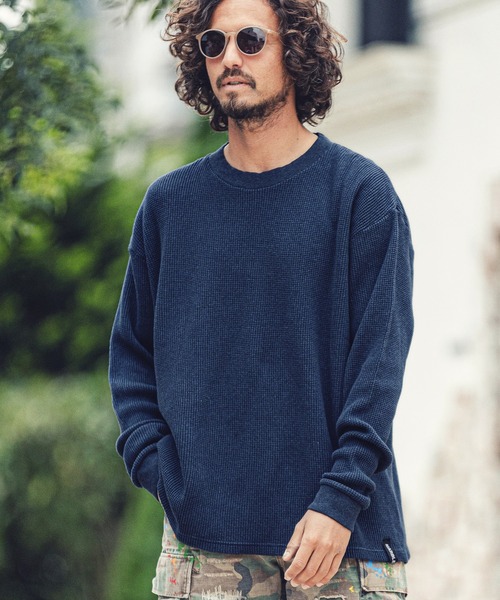 MARBLES（マーブルズ）の「mlt3662-HQ WAFFLE L-SL TEE カットソー（Tシャツ/カットソー・メンズ・ネイビー/トップグレー/ベージュ/ブラウン・XL/M/L/S）」の14枚目の写真