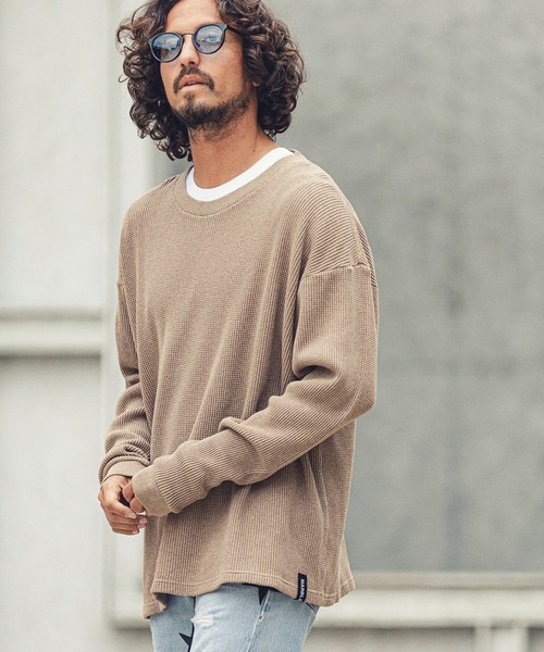 MARBLES（マーブルズ）の「mlt3662-HQ WAFFLE L-SL TEE カットソー（Tシャツ/カットソー・メンズ・ネイビー/トップグレー/ベージュ/ブラウン・XL/M/L/S）」の18枚目の写真