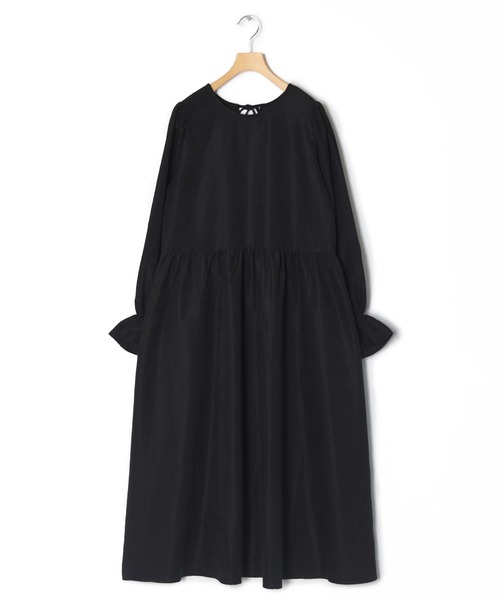 w closet（ダブルクローゼット）の「ギャザーワンピース+7GニットベストSET（ワンピース・レディース・アイボリー/オリーブ/ブラウン/ブラック/ブラック系その他・FREE）」の10枚目の写真