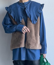 w closet | フリル衿付デニムシャツ(シャツ/ブラウス)