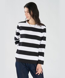 agnes b.（アニエスベー）の「太ボーダー コットン 長袖Tシャツ 