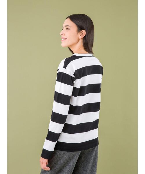 agnes b. homme 太ボーダー長袖Tシャツ L/アニエスベーロンtt3 太ボーダー コットン 長袖Tシャツ ”Cool”（Tシャツ/カットソー