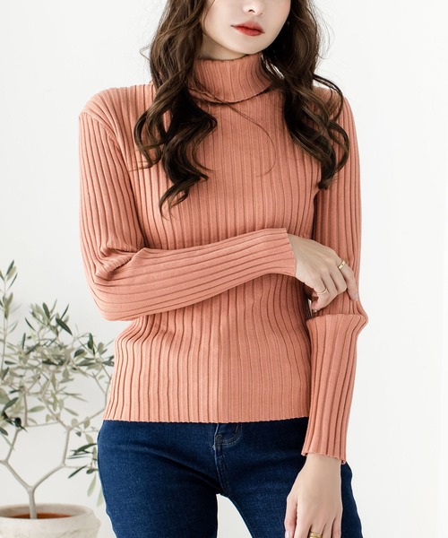 Julia Boutique（ジュリアブティック）の「パーソナルカラー長袖ニットトップス/21700（ニット/セーター・レディース・ブラック/ホワイト/ブラウン/ピンク/ネイビー/パープル/ブルー/ベージュ/マスタード/ボルドー/チャコール/グリーン/イエロー/アイボリー/ミント/ピンク系/オレンジ系・ONE）」の17枚目の写真