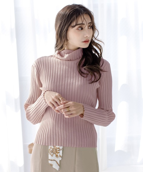 Julia Boutique（ジュリアブティック）の「パーソナルカラー長袖ニットトップス/21700（ニット/セーター・レディース・ブラック/ホワイト/ブラウン/ピンク/ネイビー/パープル/ブルー/ベージュ/マスタード/ボルドー/チャコール/グリーン/イエロー/アイボリー/ミント/ピンク系/オレンジ系・ONE）」の14枚目の写真