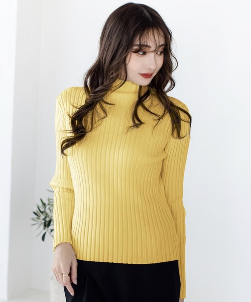 Julia Boutique（ジュリアブティック）の「パーソナルカラー長袖ニットトップス/21700（ニット/セーター・レディース・ブラック/ホワイト/ブラウン/ピンク/ネイビー/パープル/ブルー/ベージュ/マスタード/ボルドー/チャコール/グリーン/イエロー/アイボリー/ミント/ピンク系/オレンジ系・ONE）」の12枚目の写真