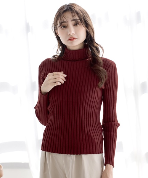 Julia Boutique（ジュリアブティック）の「パーソナルカラー長袖ニットトップス/21700（ニット/セーター・レディース・ブラック/ホワイト/ブラウン/ピンク/ネイビー/パープル/ブルー/ベージュ/マスタード/ボルドー/チャコール/グリーン/イエロー/アイボリー/ミント/ピンク系/オレンジ系・ONE）」の16枚目の写真