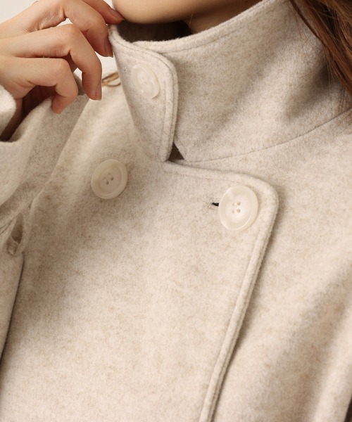 one after another NICE CLAUP（ワンアフターアナザーナイスクラップ）の「3WAYで着こなしが変わるケープ風ミドルコート（その他アウター・レディース・ベージュ/アイボリー/杢グレー・FREE）」の15枚目の写真