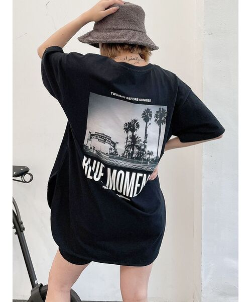 GYDA(ジェイダ)の「BACK PHOTOテールBIG Tシャツ(Tシャツ/カットソー・レディース・ブラック/ベージュ/オフホワイト/ミント・FREE)」の2枚目の写真