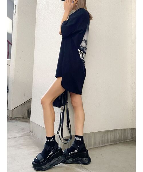 GYDA(ジェイダ)の「BACK PHOTOテールBIG Tシャツ(Tシャツ/カットソー・レディース・ブラック/ベージュ/オフホワイト/ミント・FREE)」の14枚目の写真