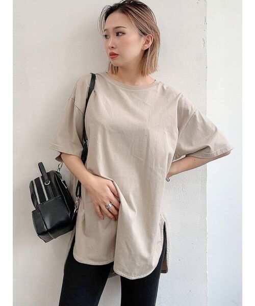 GYDA(ジェイダ)の「BACK PHOTOテールBIG Tシャツ(Tシャツ/カットソー・レディース・ブラック/ベージュ/オフホワイト/ミント・FREE)」の19枚目の写真